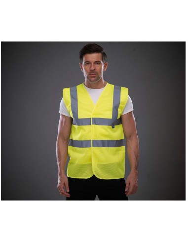 YOK-HVW120-Hi-Vis Top Cool Recycled Open Mesh Waistcoat